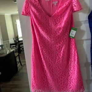 1 medium Lilly Pulitzer neon pink lace dress - (retail $238)